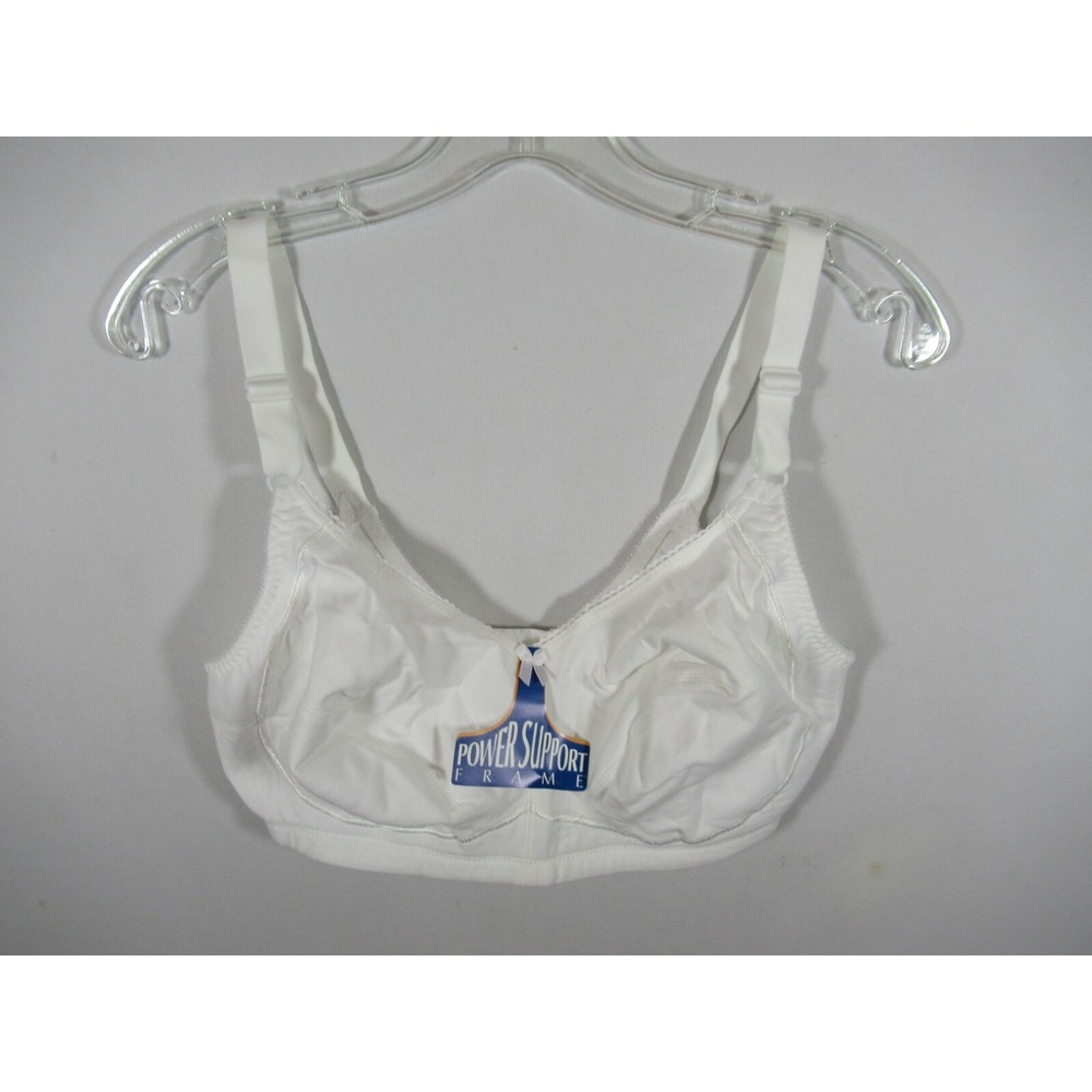 NEW Vintage Bali Unlined Cotton Bra 38DD White Wireless 3001